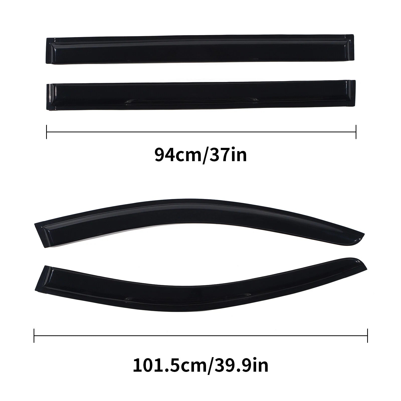Set of 4 Window Visors for Chrysler Town & Country (2008–2016) & Dodge Grand Caravan (2008–2018)