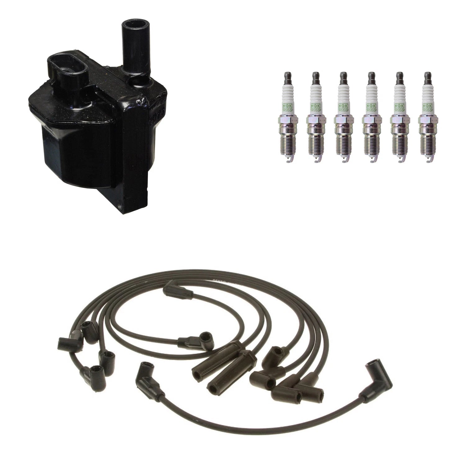 Set of 6 Denso Ignition Coil Wires & NGK Platinum Spark Plugs for Express 2500 (1996–2021)