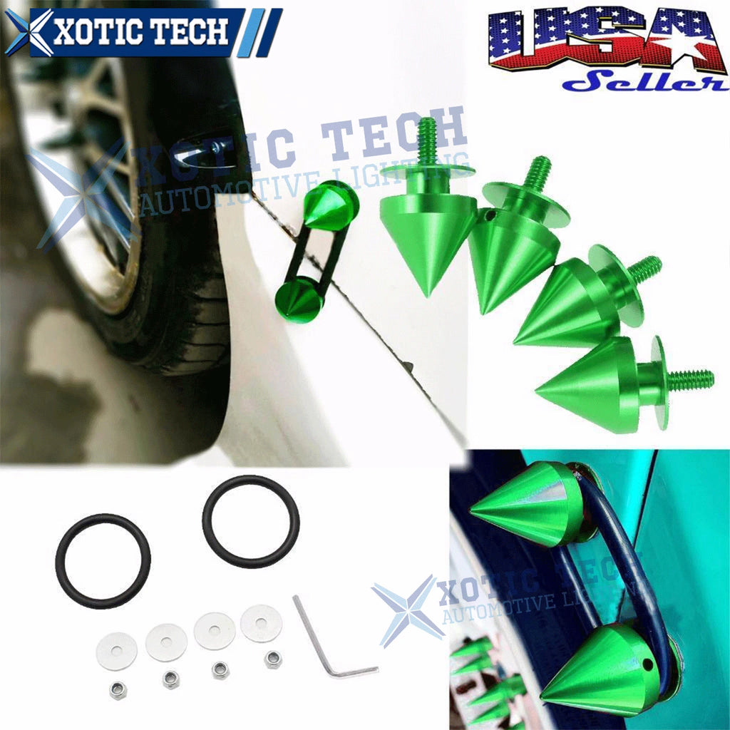4PCS Green Spike Quick Release Fastener Kit for Bumper Corner Spoiler