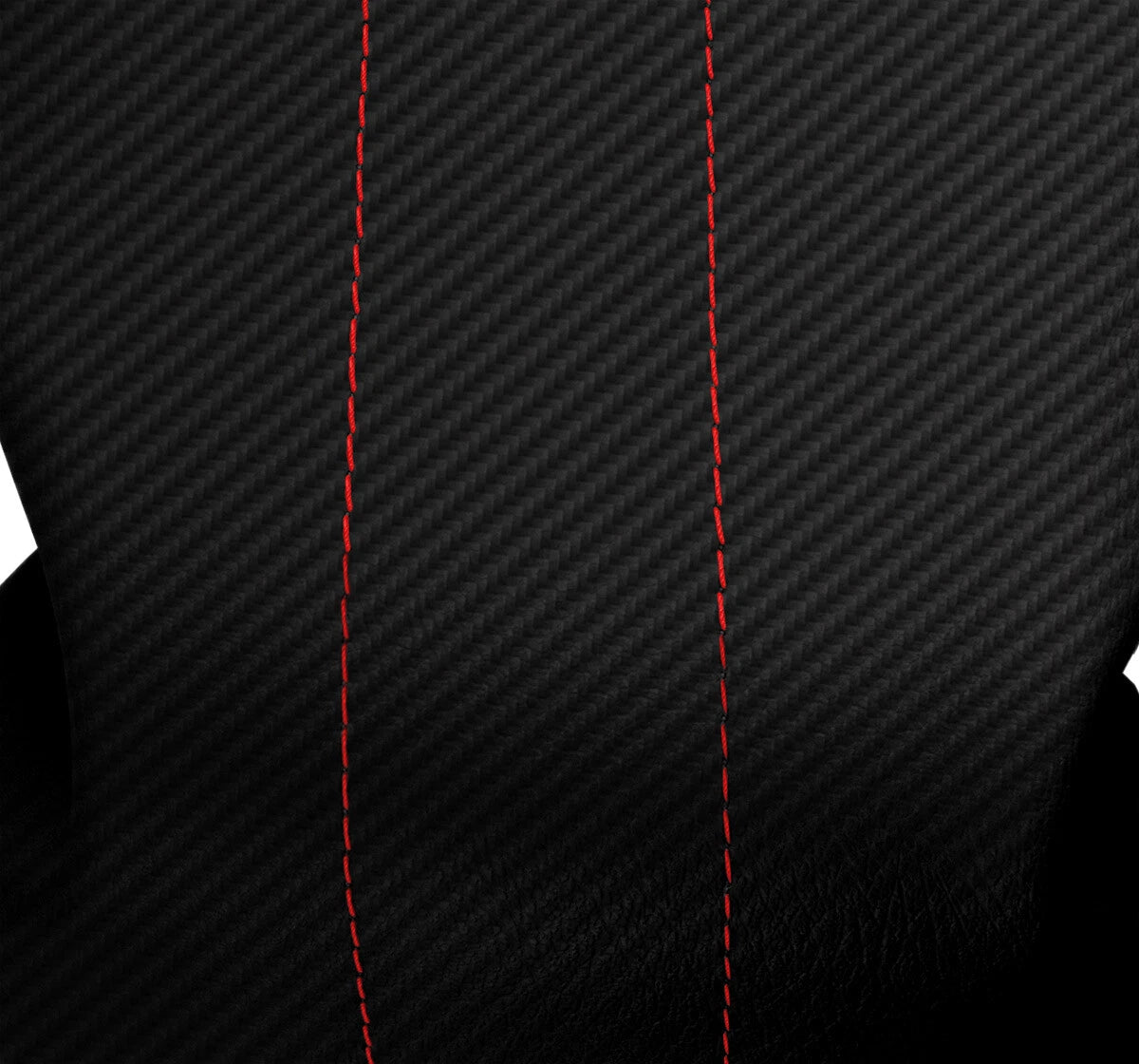 Carbon Fiber Console Lid Cover for Ford Expedition (1997–2002) Black Red Stitch