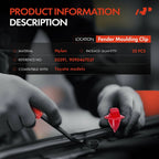 Nylon Fender Moulding Clips for Toyota Tacoma (2001–2012)