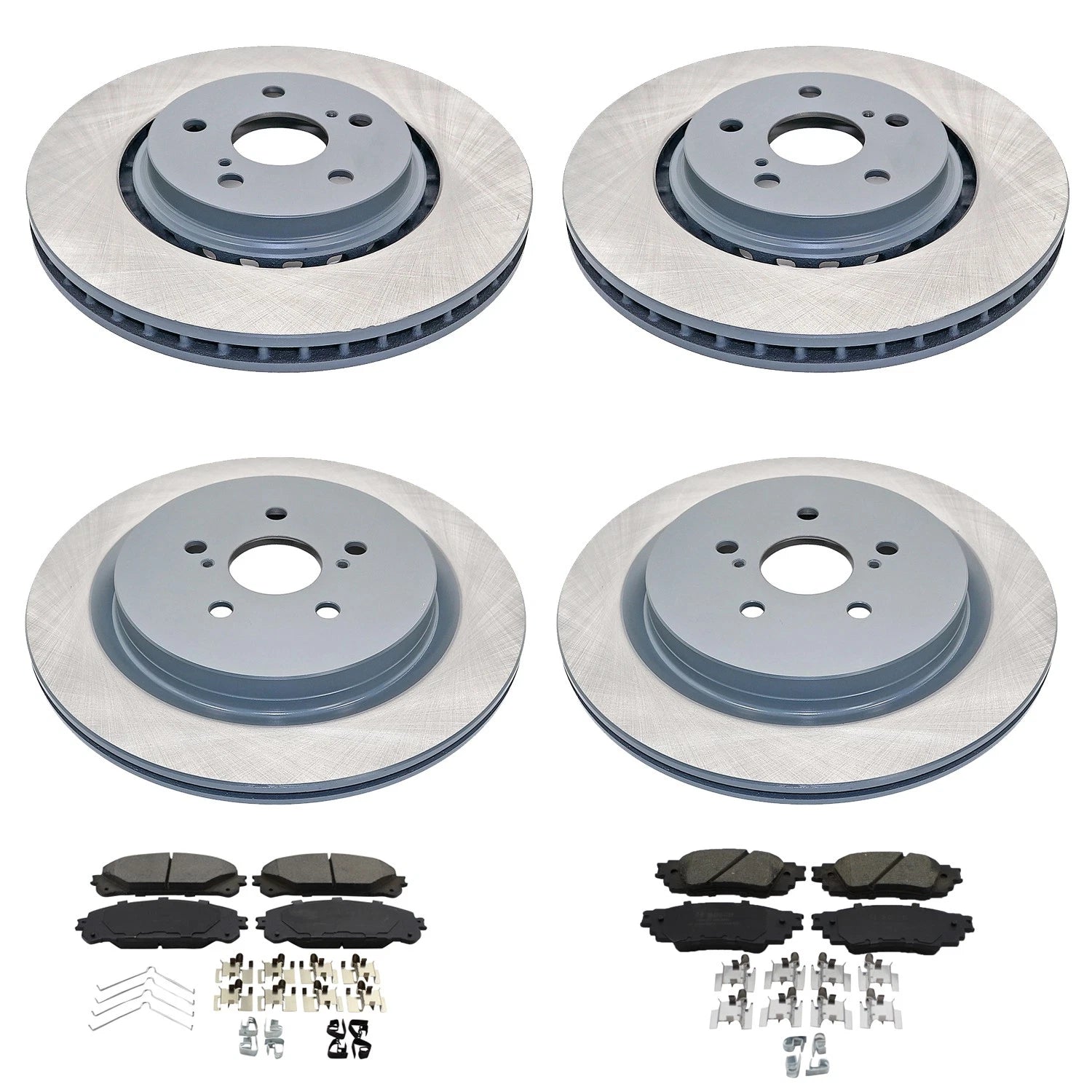 DuraGo Front Rear Rotors & Bosch QuietCast Pads for RX350L RX450h (2018–2023)