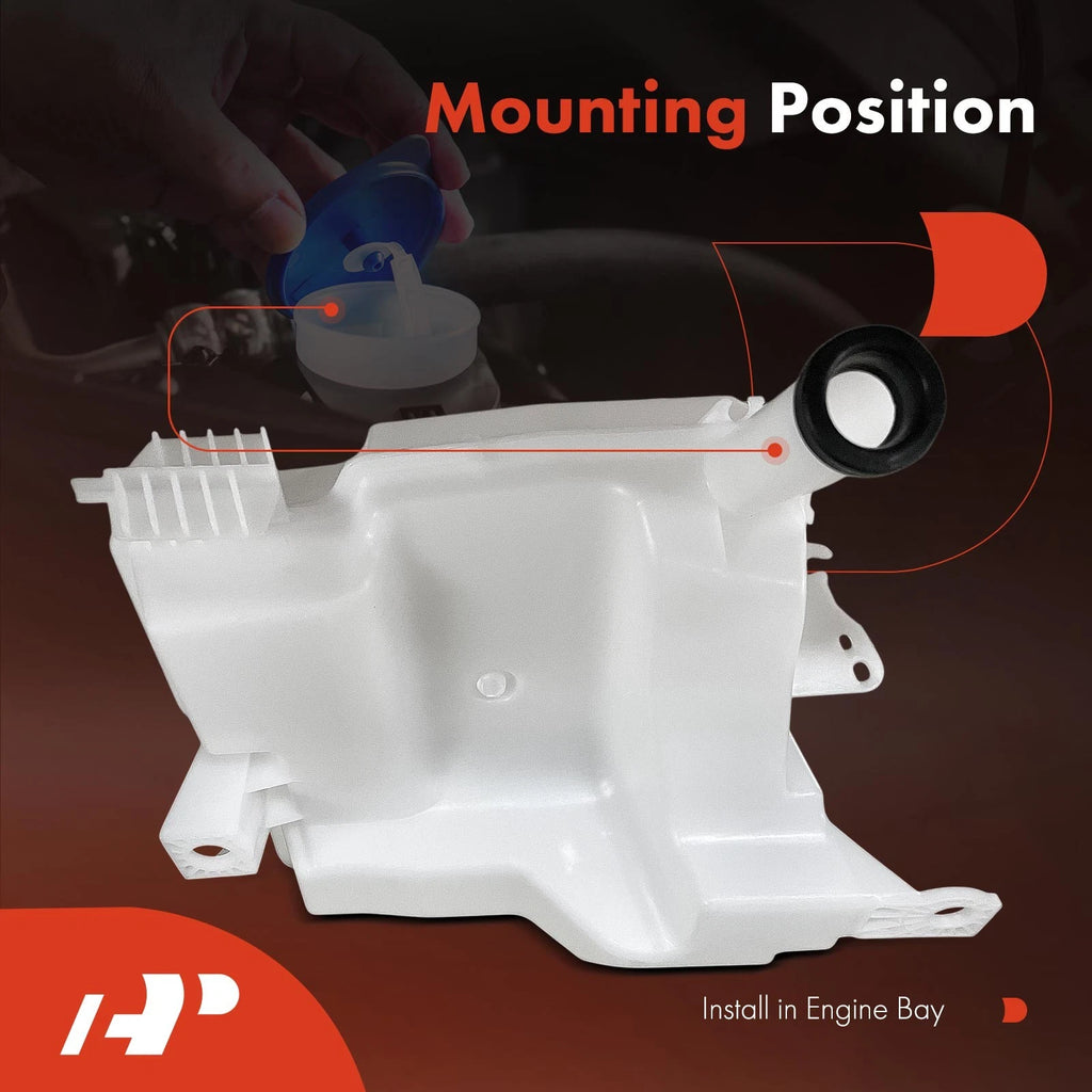 Windshield Washer Reservoir with Cap and Pump for Ford Focus (2012-2018)