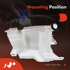 Windshield Washer Reservoir with Cap and Pump for Ford Focus (2012-2018)