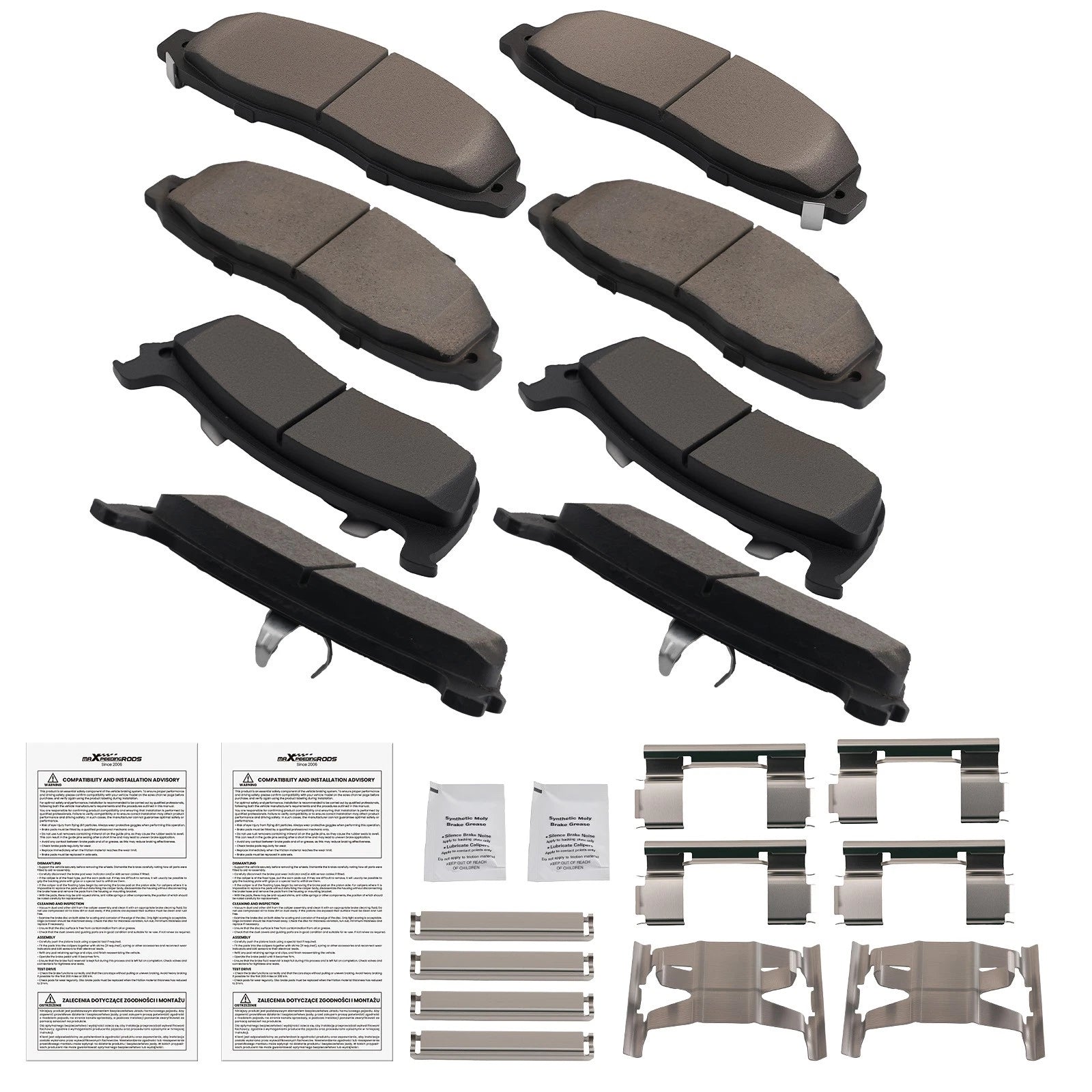Set of 4 Brake Pads for Ford F-150 (1999–2004) Lincoln Blackwood (2002)