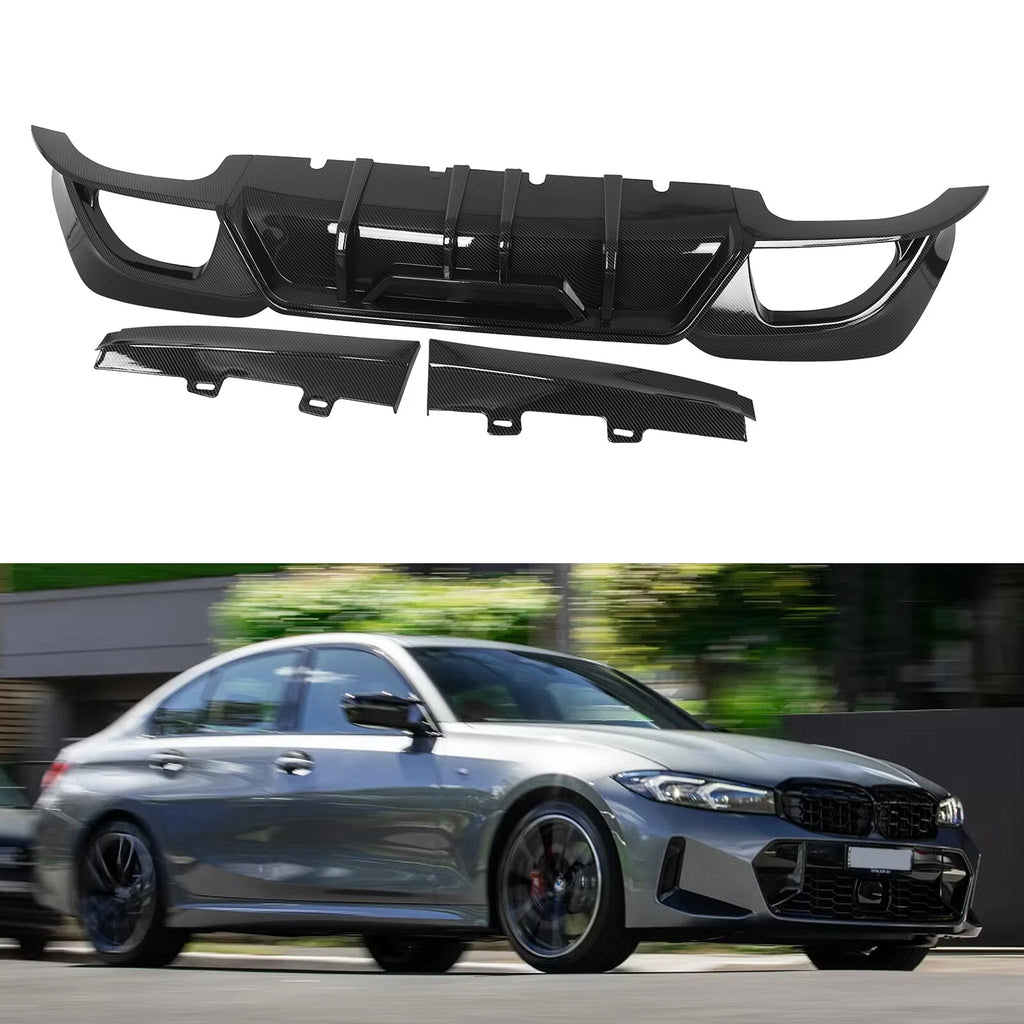 Rear Bumper Lip Diffuser for BMW 3 Series G20 (2019–2022) Carbon Fiber Style