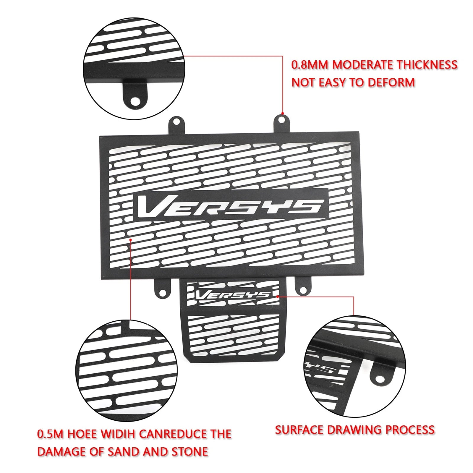 Radiator Guard Protector Cover Grille for Kawasaki Versys-X 300 (2017–2020)