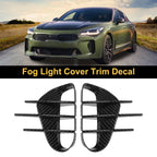 Set of 2 Fog Light Cover Trim for Kia Stinger (2018–2023) Carbon Fiber Black