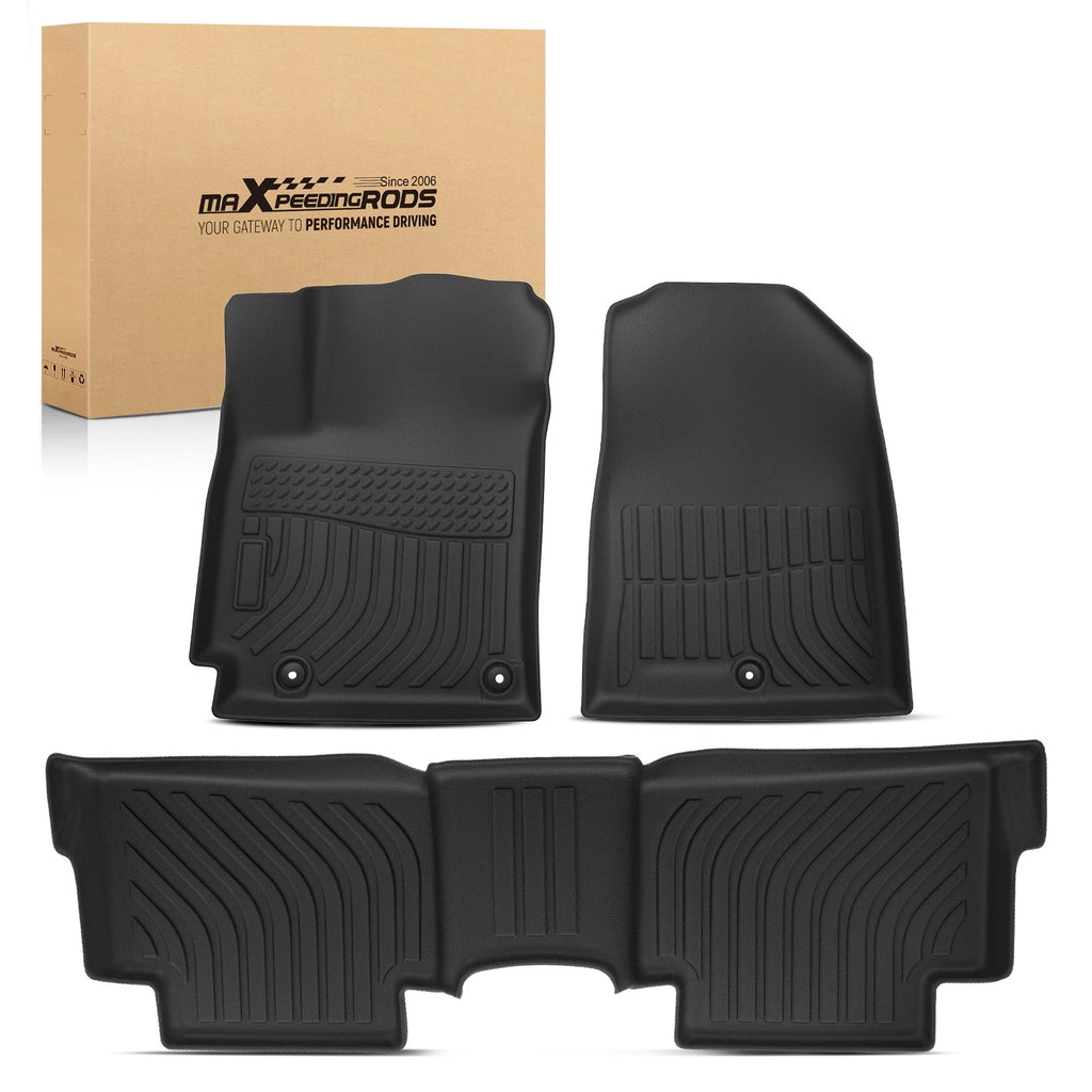 Black 2-Row Floor Mats for Hyundai Kona (2018–2023) TPE All-Weather