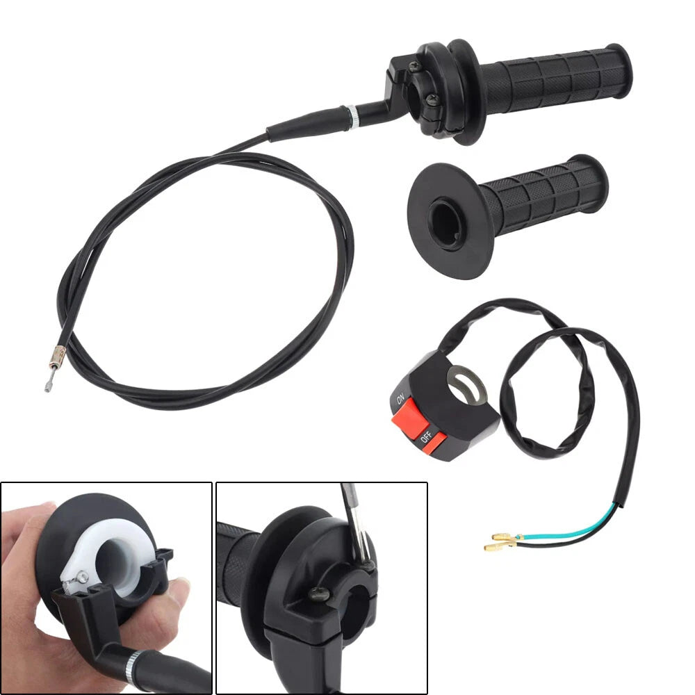 Twist Throttle Accelerator Handle Grip Cable Set for ATV (50cc–250cc)
