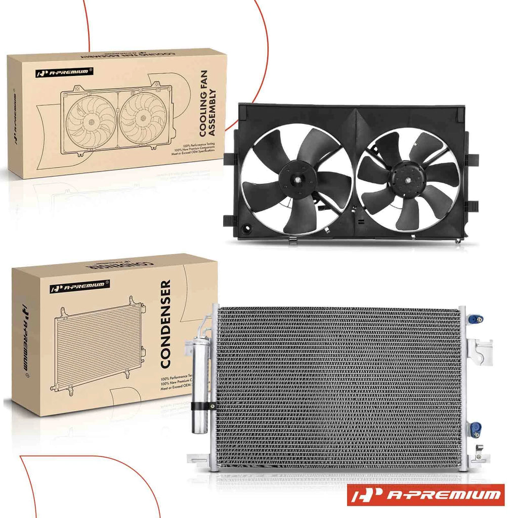 AC condenser and cooling fan assembly kit for Mitsubishi Outlander (2008–2013)