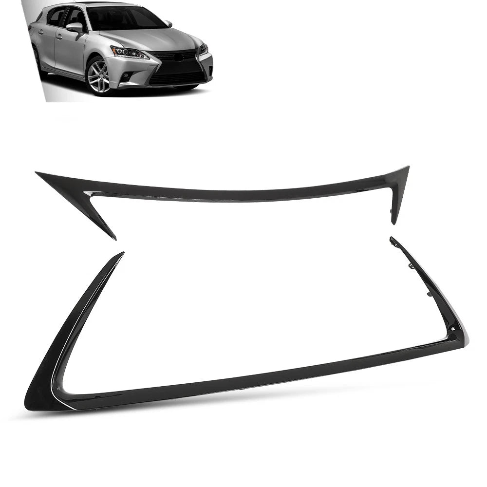 Set of 2 Front Grille Outer Trim Molding Gloss Black for Lexus CT200H (2014–2017)