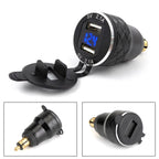 Dual USB Charger DIN Socket Voltmeter for BMW Motorcycle (EU Plug)