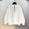 Street Style Sweatshirt for Men - Stand Collar, Zipper, Long Sleeve