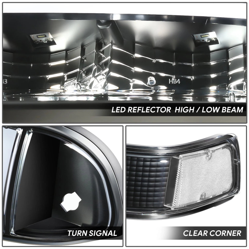 LED DRL Switchback Headlights for Chevy Blazer/S10 (1998–2004)