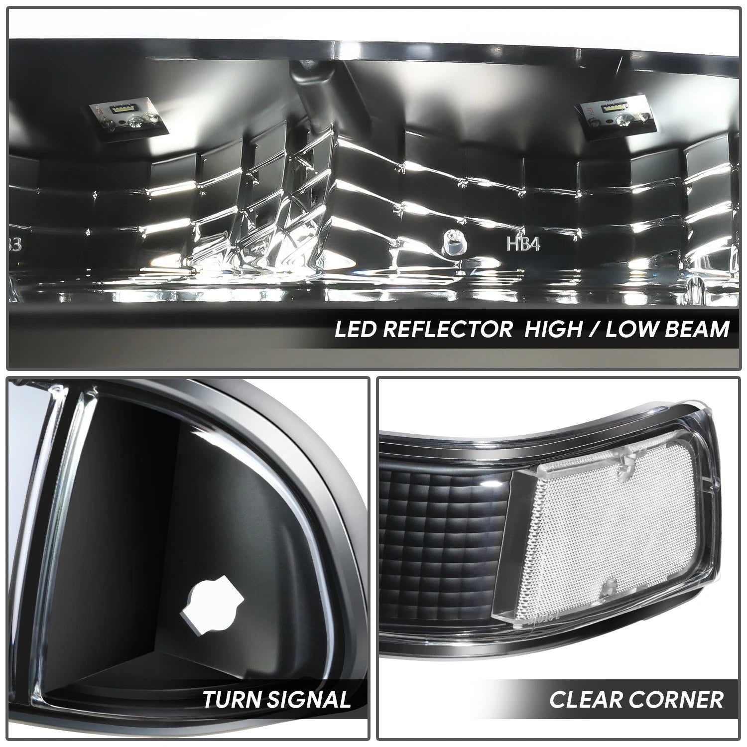 LED DRL Switchback Headlights for Chevy Blazer/S10 (1998–2004)
