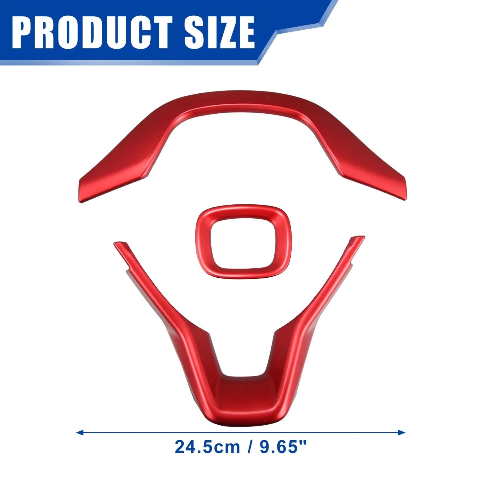 3pcs ABS Steering Wheel Cover Trim for Honda Accord (2018–2021) Red