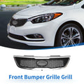 Front Upper Bumper Grille for Kia Forte (2010–2013) Black Chrome