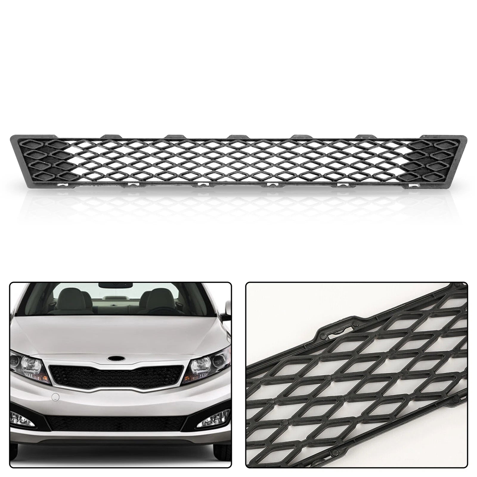 Front Lower Bumper Grille for Kia Optima (2011–2013) Textured Black Plastic