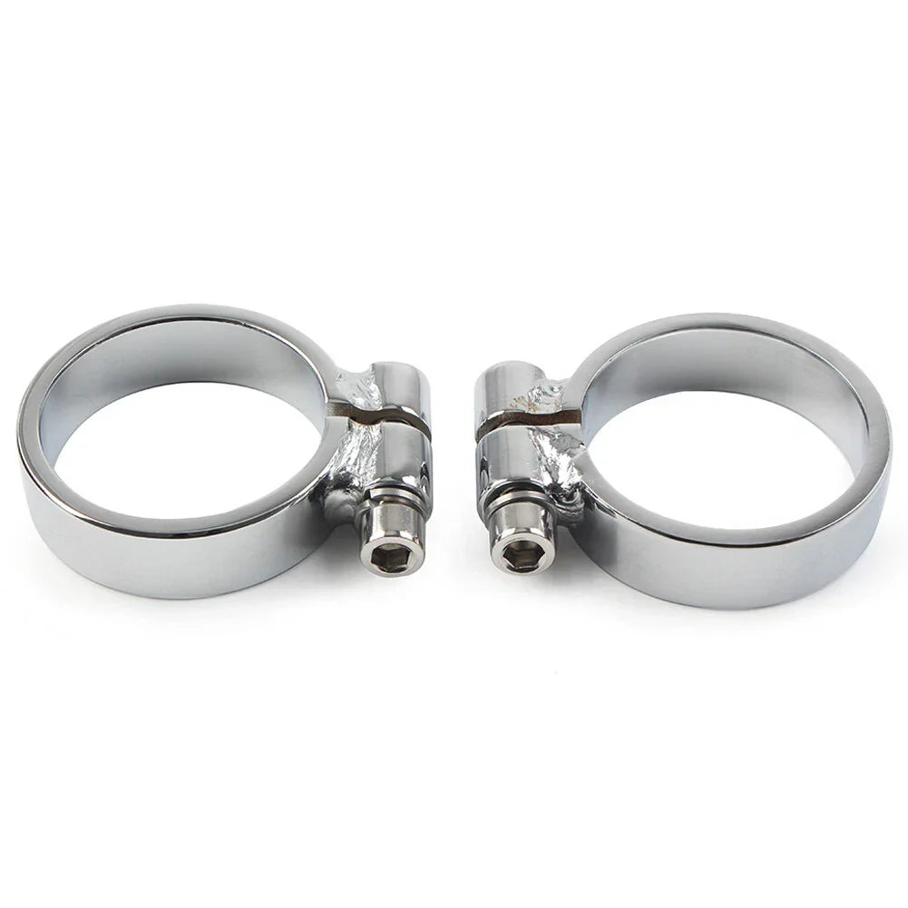 Chrome Exhaust Port Clamps for Harley XL Ironhead Sportster 1000 (1957-1985)