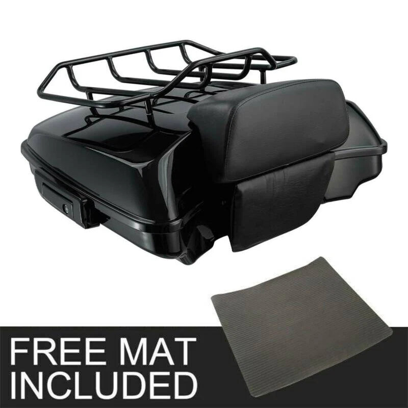 Black Razor Trunk Backrest Luggage Rack for Harley Touring Road Glide (2014–2026)