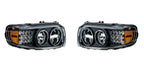 Premium Blackout LED Headlights w LED DRL Turn for Peterbilt 388 389 (2015–2025)