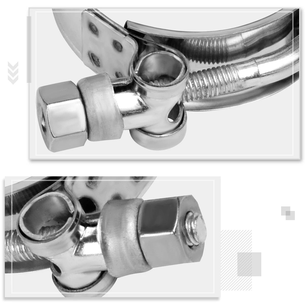 2" Stainless Turbo Intercooler Couplers with T-Bolt Hose Clamps (10 Pcs)