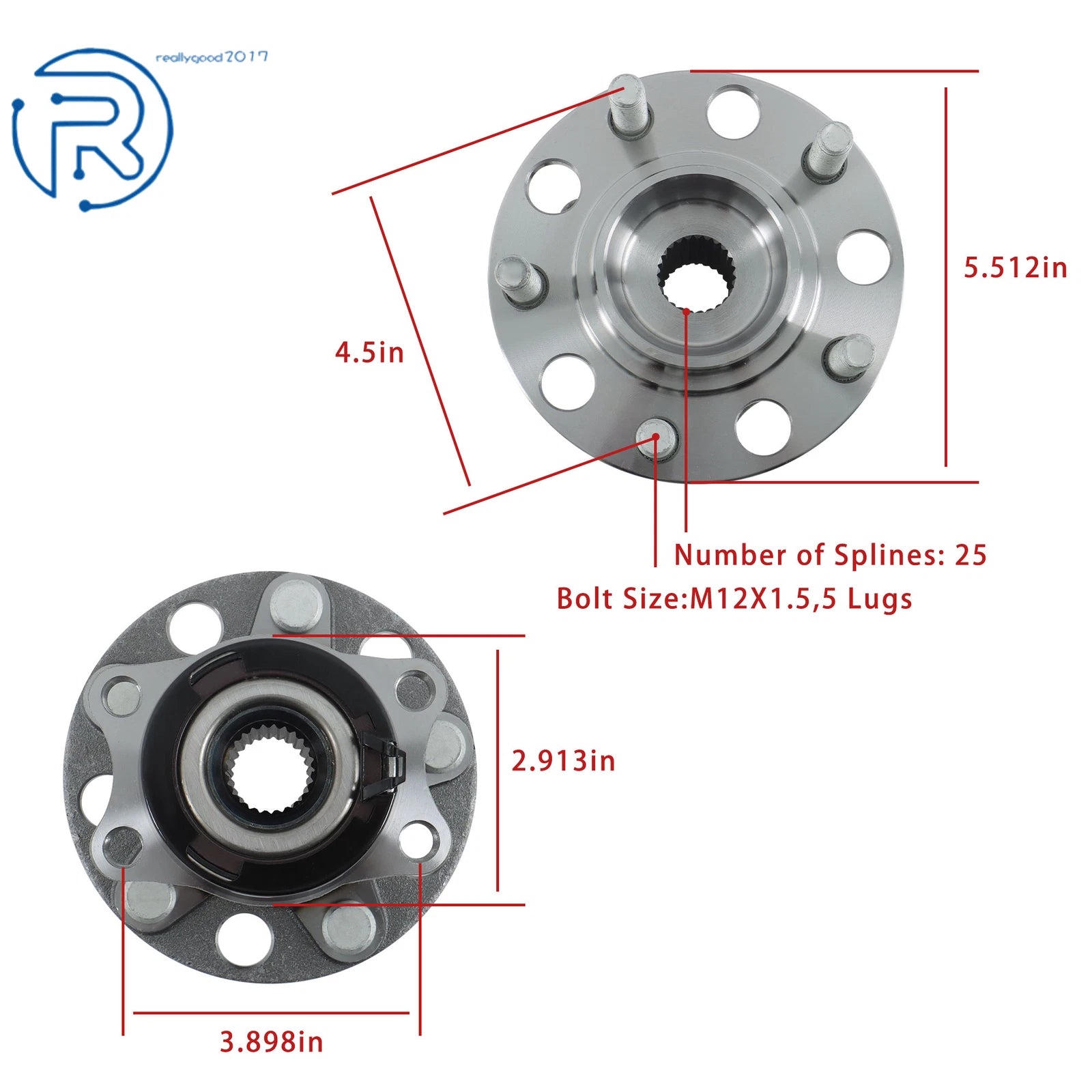 Rear Wheel Hub Bearing Assembly 512333 for Jeep Compass Patriot (2007–2016) AWD