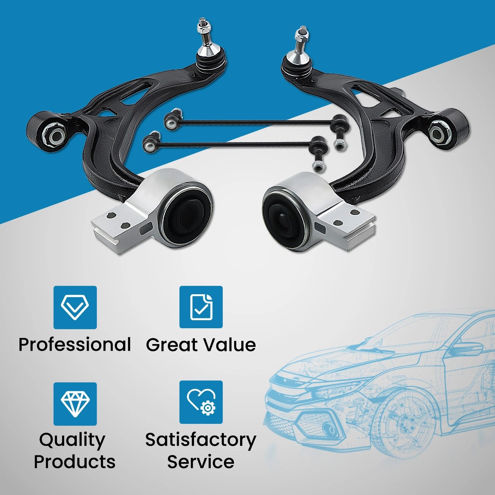 Front Lower Control Arms Ball Joints Sway Bar Links for Ford Explorer (2011–2019)