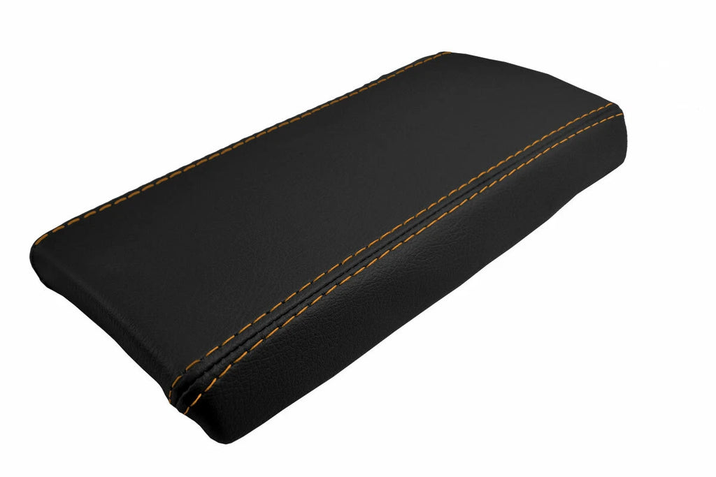 Leather Console Lid Armrest Cover for Mazda Miata MX5 (1990–1997) Orange Stitch