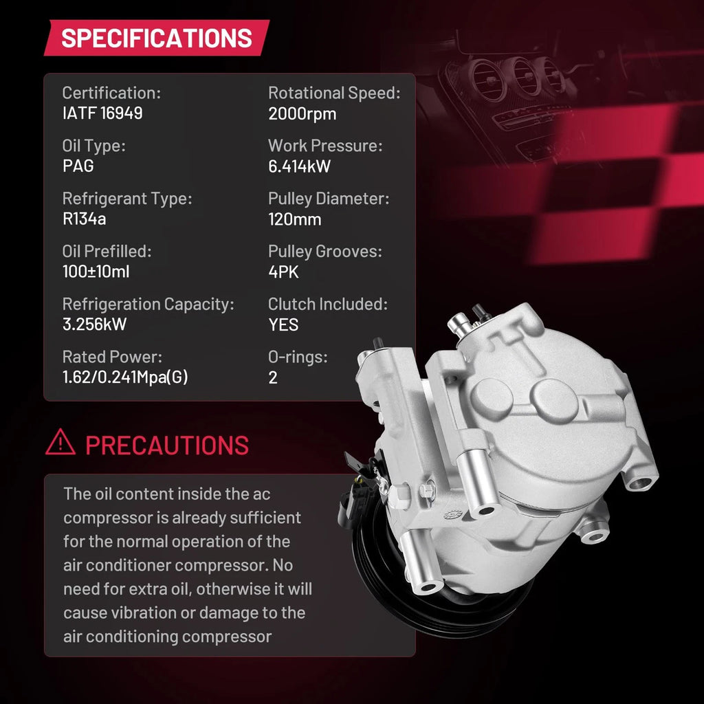 A/C Compressor with Clutch for Kia Rio/Rio5 (2006–2011) CO 10980C 977011G010