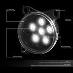 Set of 2 LED Fog Light Lamps for Peterbilt 579 587, Kenworth T660 (2011–2020)