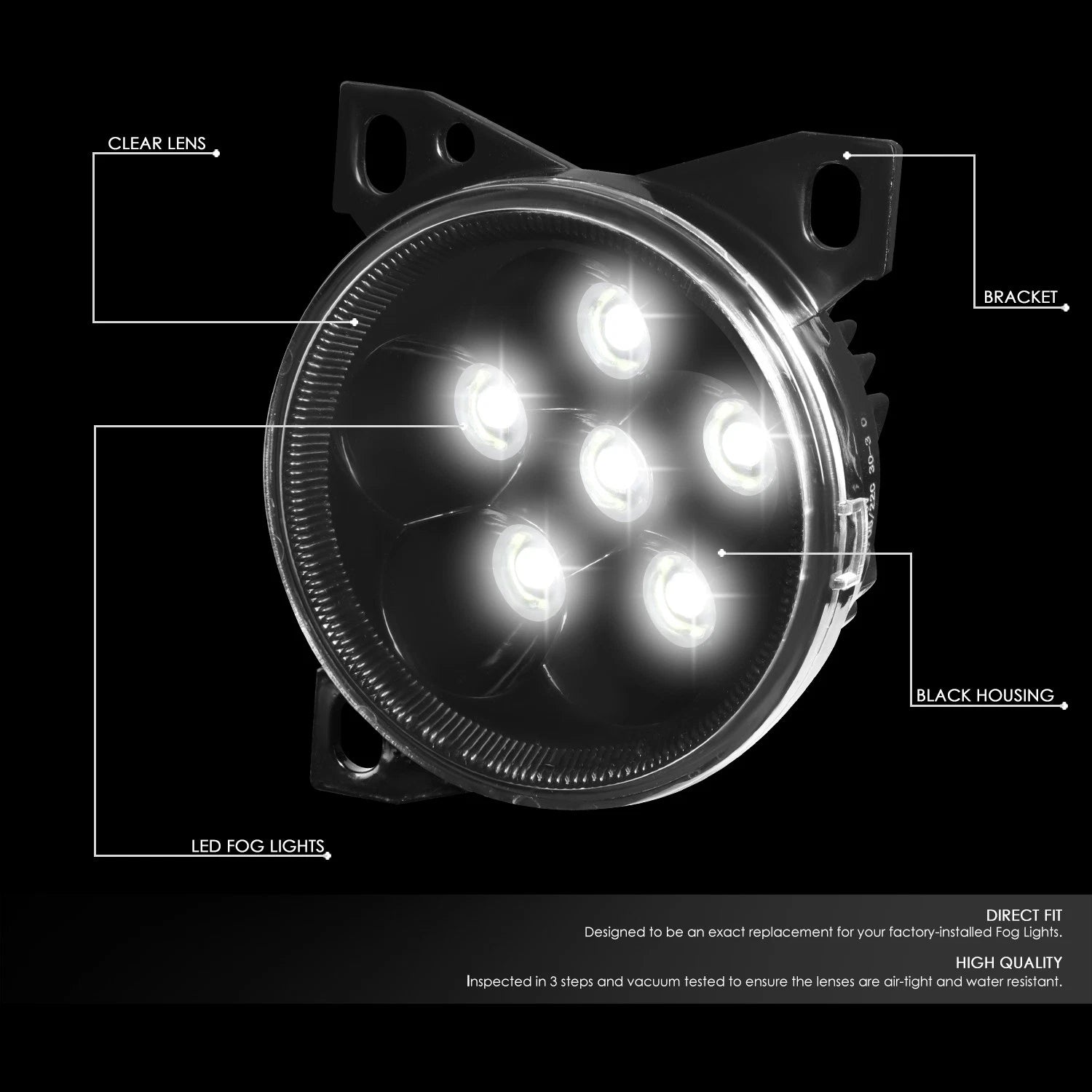 Set of 2 LED Fog Light Lamps for Peterbilt 579 587, Kenworth T660 (2011–2020)