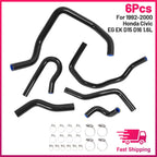 Black Silicone Radiator Hose Kit for Honda Civic (1992–2000) D15 D16 EK EG