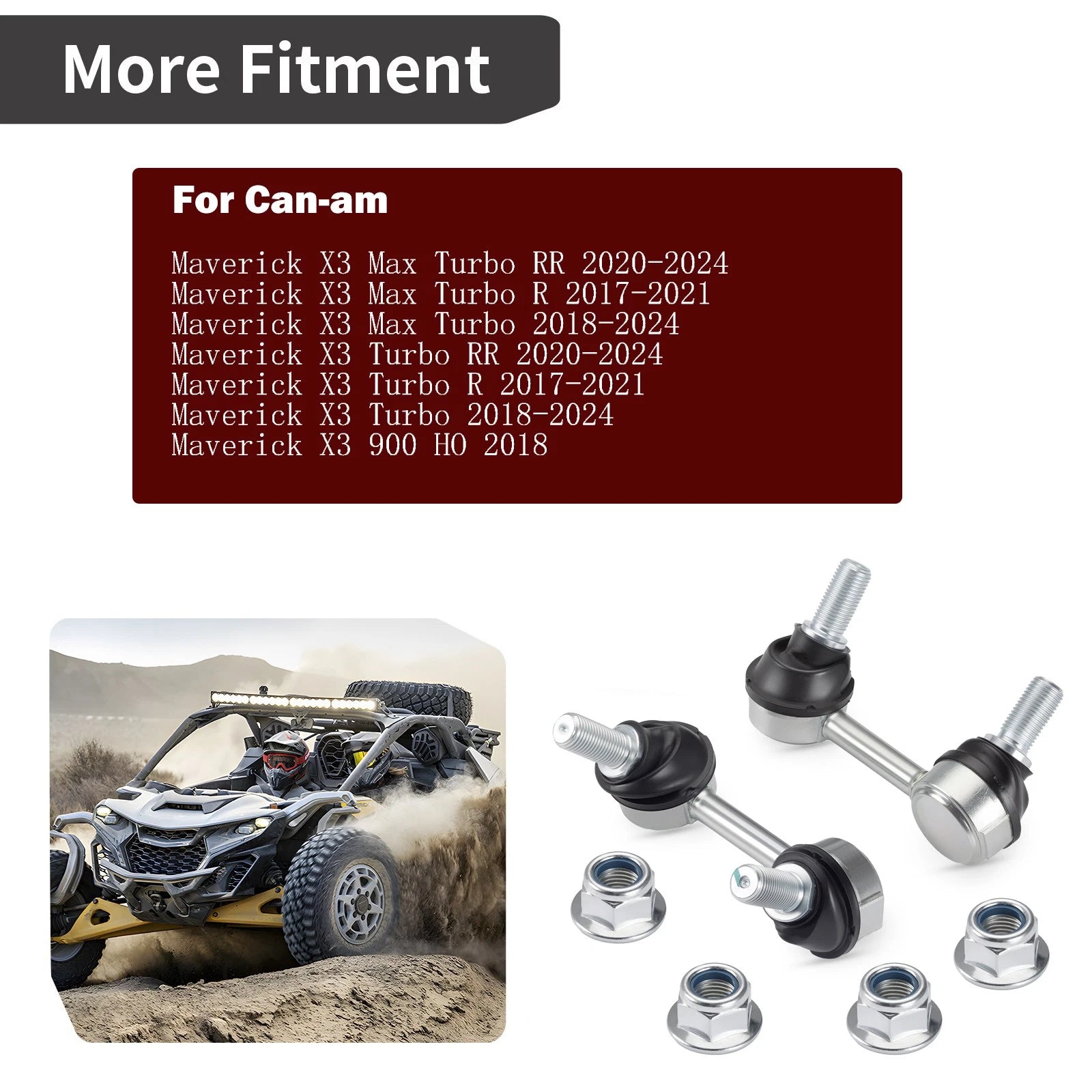 Front Stabilizer Bar End Links for Can-Am Maverick X3 Max Turbo (2017–2023)