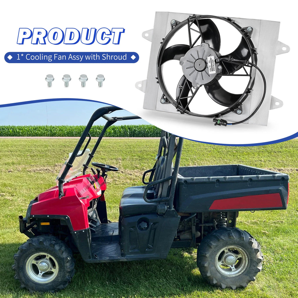 Radiator Cooling Fan Assembly w/ Shroud for Polaris Ranger 700 800 (2005–2016)