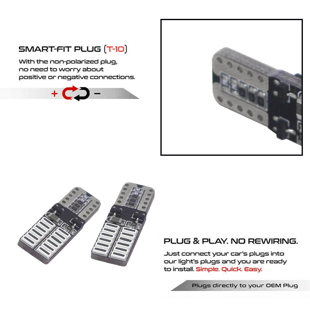 2X 12-SMD Blue LED Bulbs for Chevy Silverado License Plate Lamp