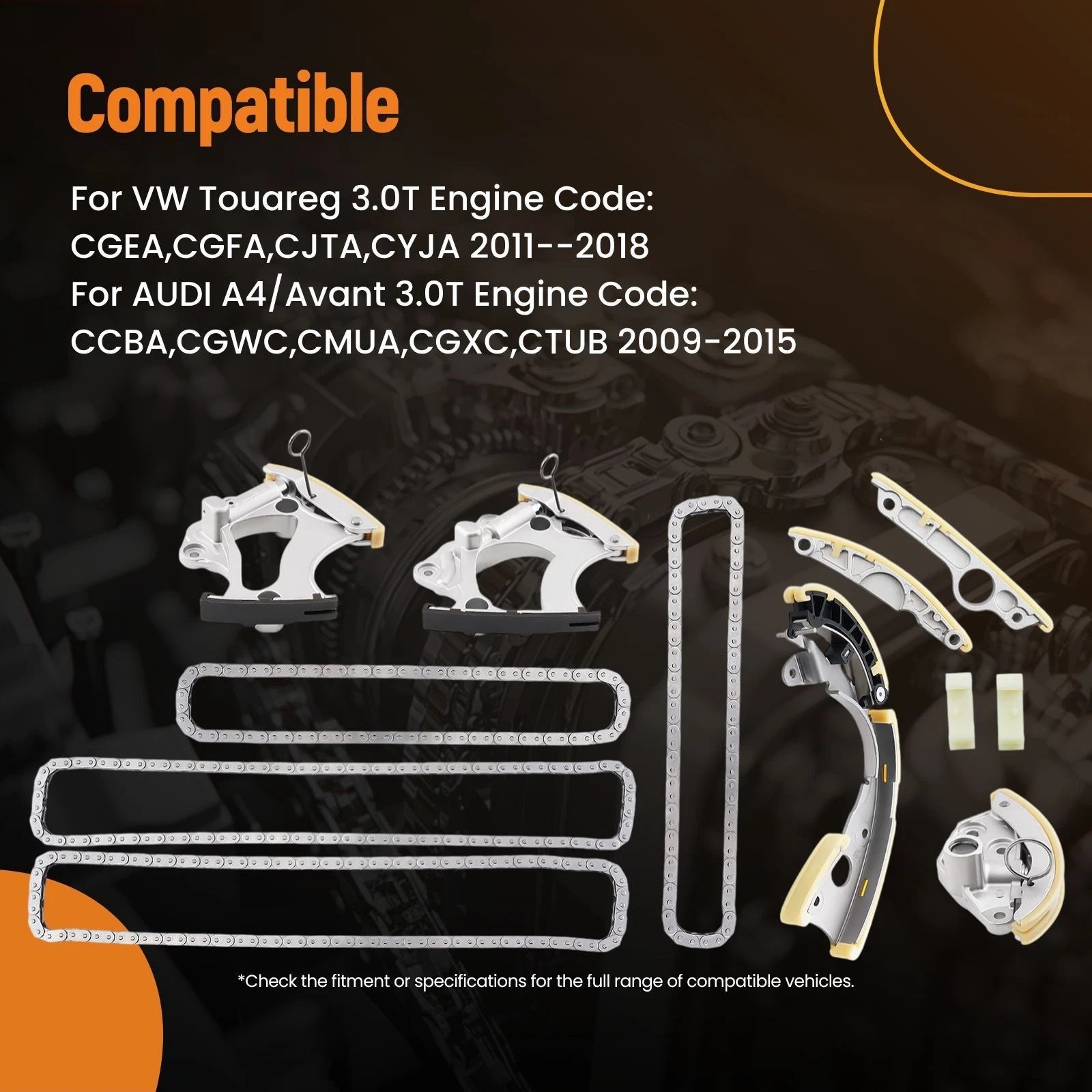 Engine Timing Chain Kit for Audi A6 A7 Q7 3.0T (2009–2015) 079109507AK