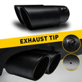 Dual Exhaust Pipe Muffler Tail Tip for Car (Stainless Steel, Burnt Titanium)