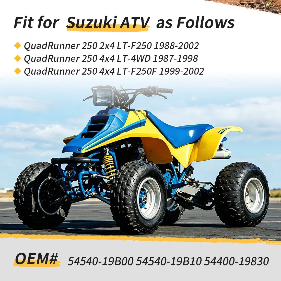 Front Brake Wheel Cylinder Shoes Kit for Suzuki QuadRunner 250 (1987–1998)