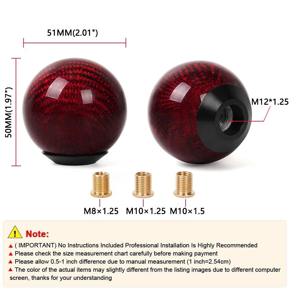 Carbon Fiber Manual Gear Shift Knob for Universal Fit (Racing)