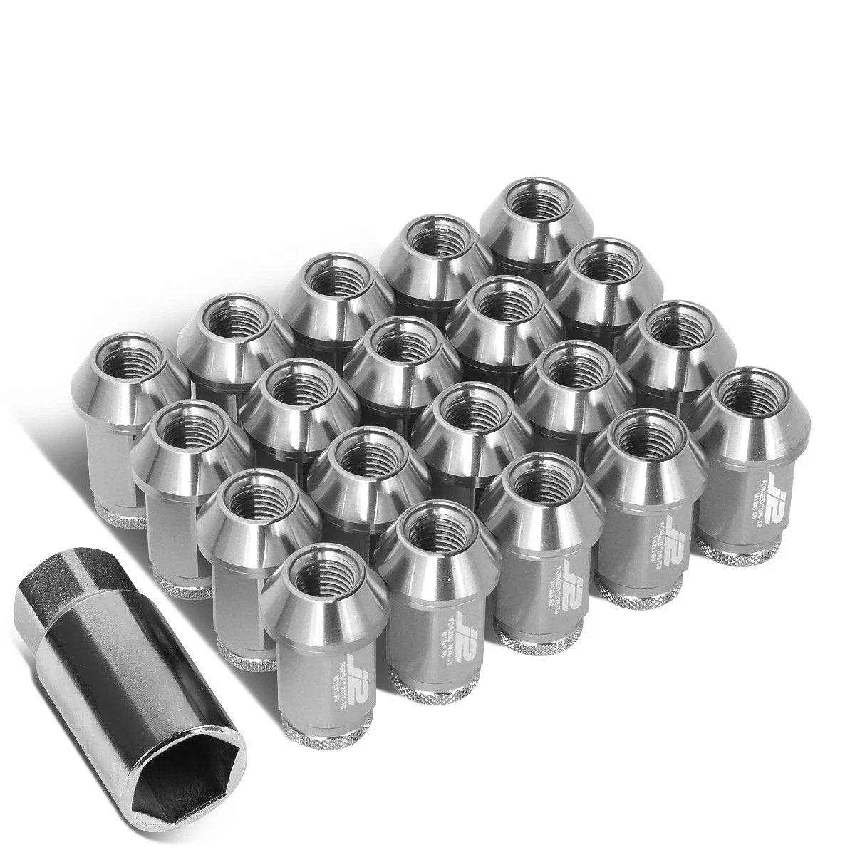 Set of 20 J2 7075 Forged Aluminum M12x1.5 Open-End Lug Nuts for Universal