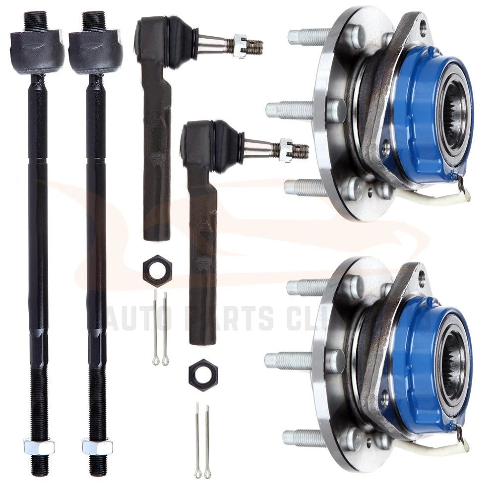 6x Front Wheel Hub and Bearing Assembly + Tie Rod Kit for Make Model