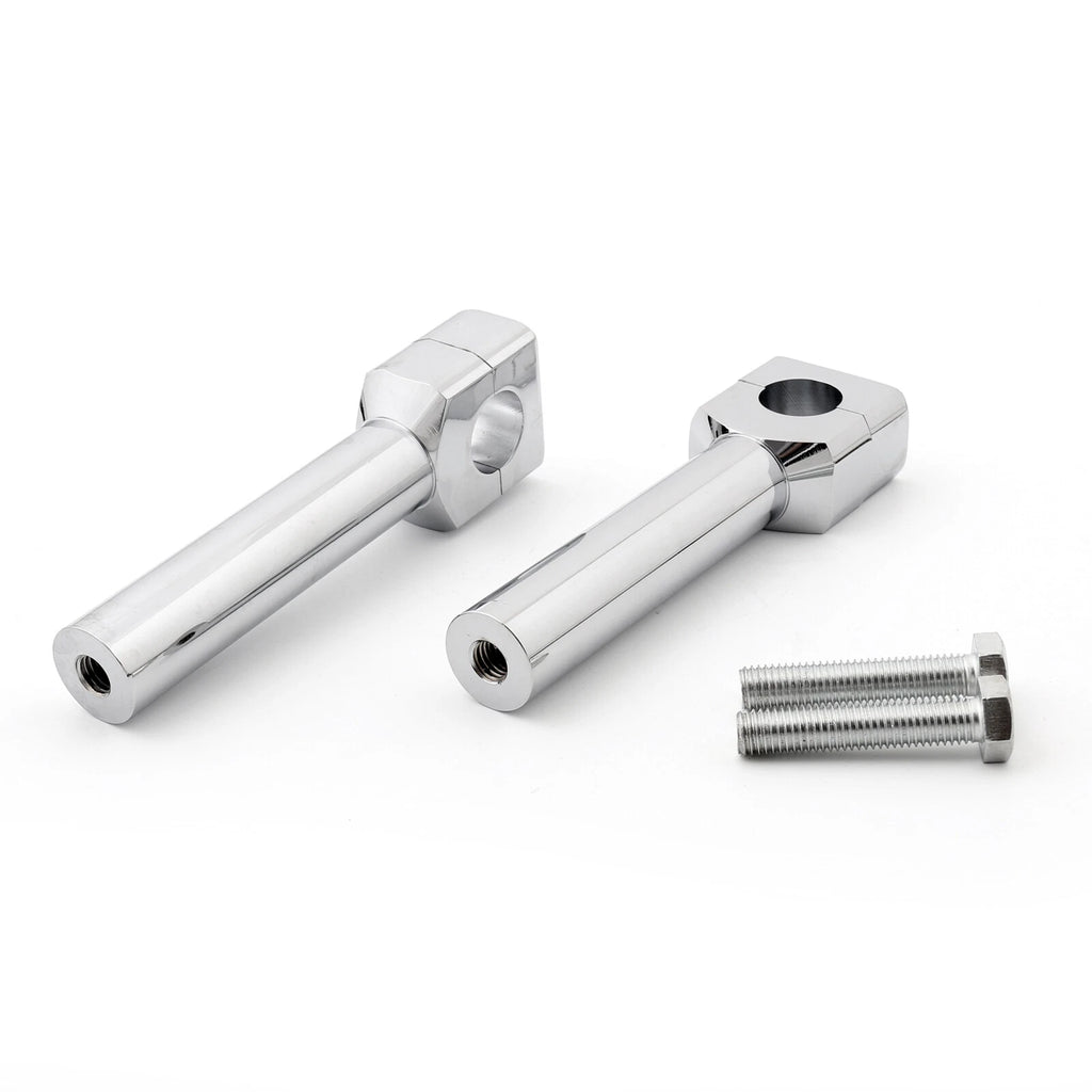 Set of 2 Chrome 6" Motorcycle Handlebar Risers for 1" Bar UK T9