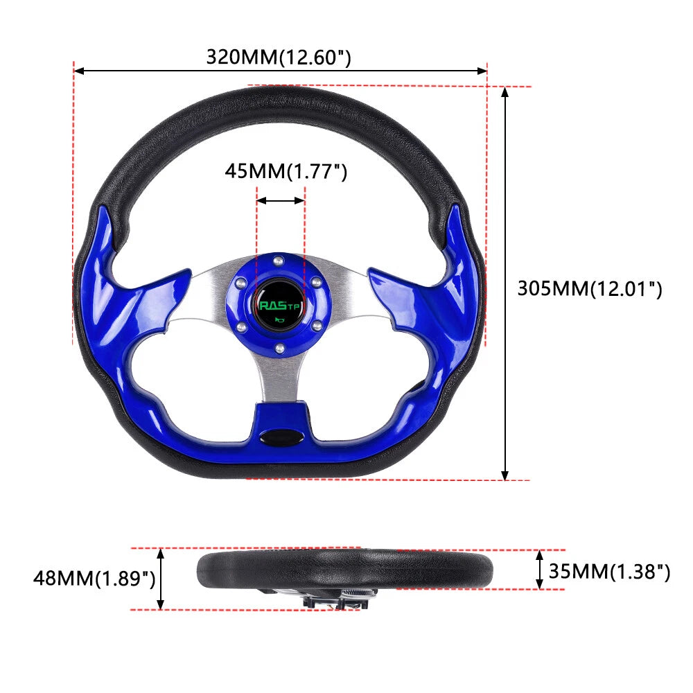 320mm Blue Steering Wheel for EZGO TXT RXV Yamaha Club Car