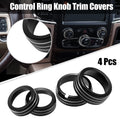 Set of 4 AC Switch Knob Cover Ring Trim for Dodge Ram 1500 