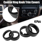 Set of 4 AC Switch Knob Cover Ring Trim for Dodge Ram 1500 