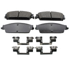 Set of 4 TRW Pro Rear Metallic Slotted Brake Pads w/ Clips for Cadillac Chevrolet GMC