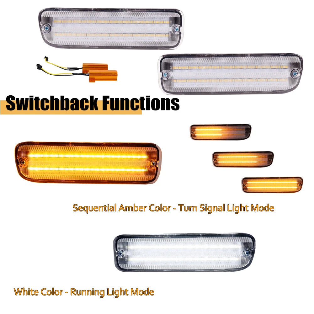 Clear Switchback LED Turn Signal Lights for Toyota Tacoma (1995–2000)