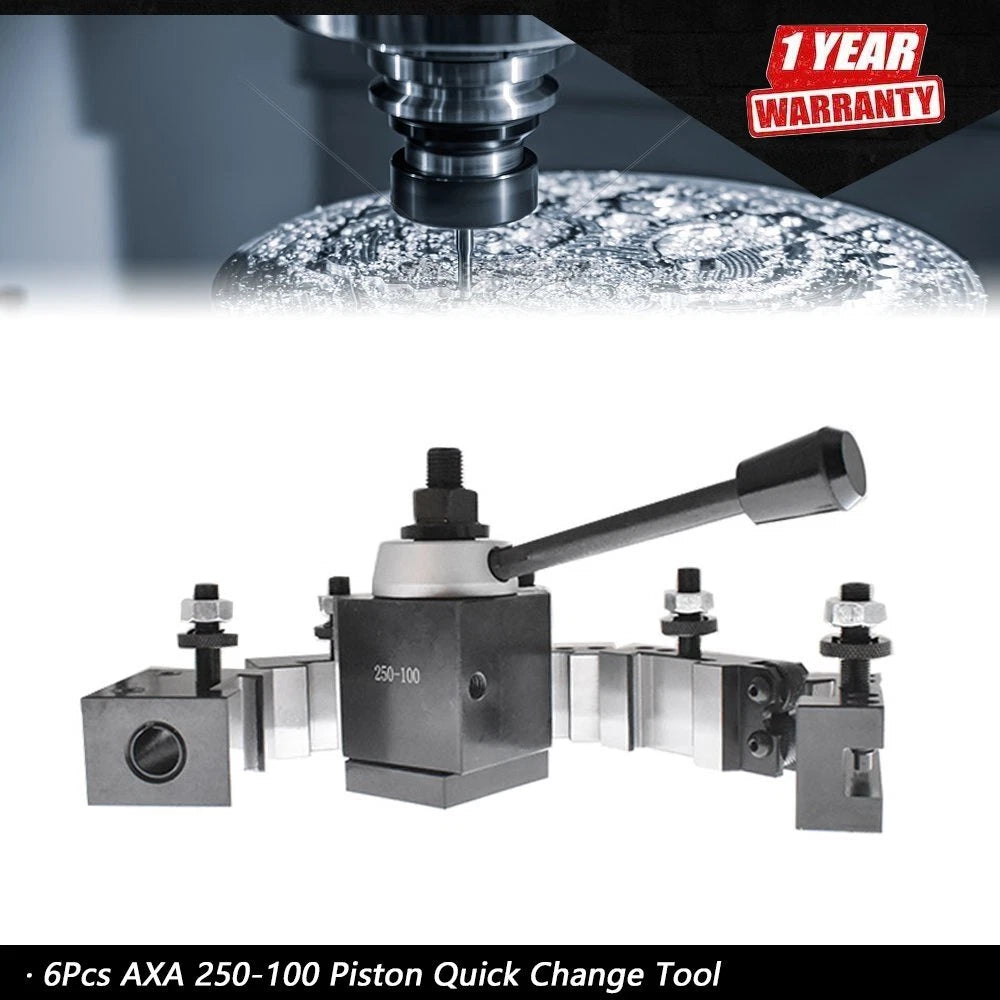 Set of 6 Piston Quick Change Tool Post Holders for Lathe 6-12"